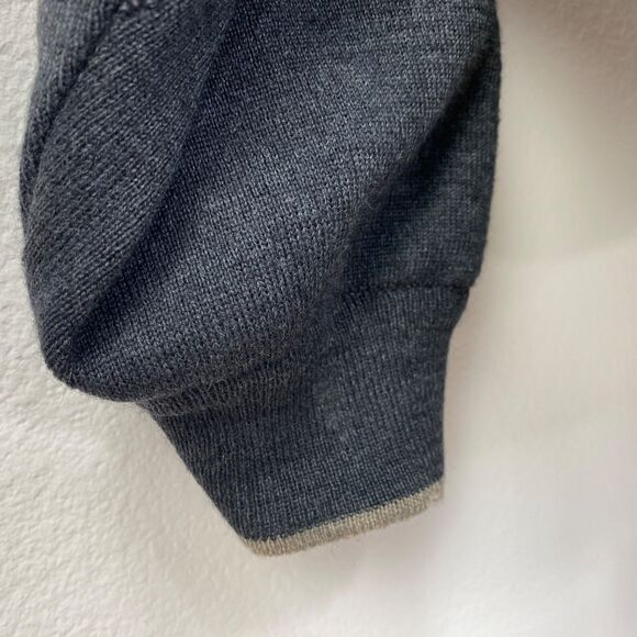 Carnoustie Dark Gray Black Wool Blend Pullover Sweater Lg Long Sleeves 1/4 Zip - Picture 12 of 16